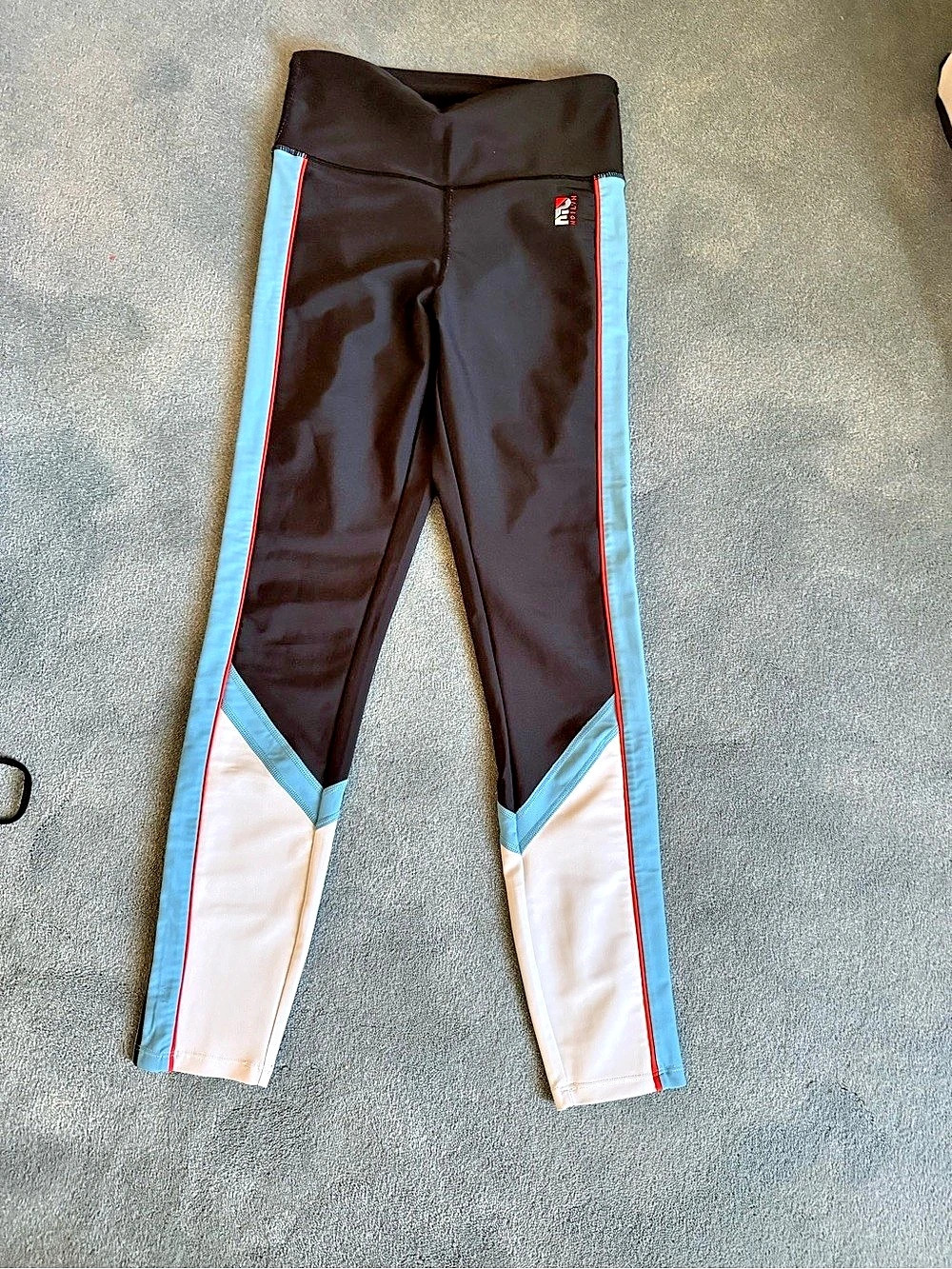 P.E Nation Half Volley Colorblock Leggings Black & Blue